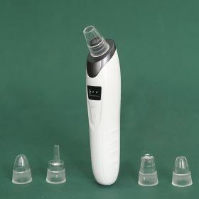 Electric Blackhead Cleaning Apparatus; Pore Vacuum Extractor; Household Facial Nose Acne Cleaner; Portable Pore Cleaning Beauty Instrument With 5 Suct (Color: gray)