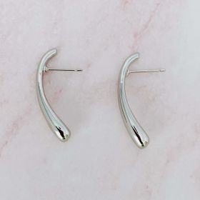 Beauty Of Simplicity Earrings (Color: Silver)