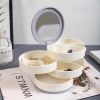 1pc Jewelry Stand Holder; Jewelry Display Tray; Jewelry Storage Box Multilayer Rotating Plastic Jewelry Stand Earrings Ring Box Cosmetics Beauty Conta